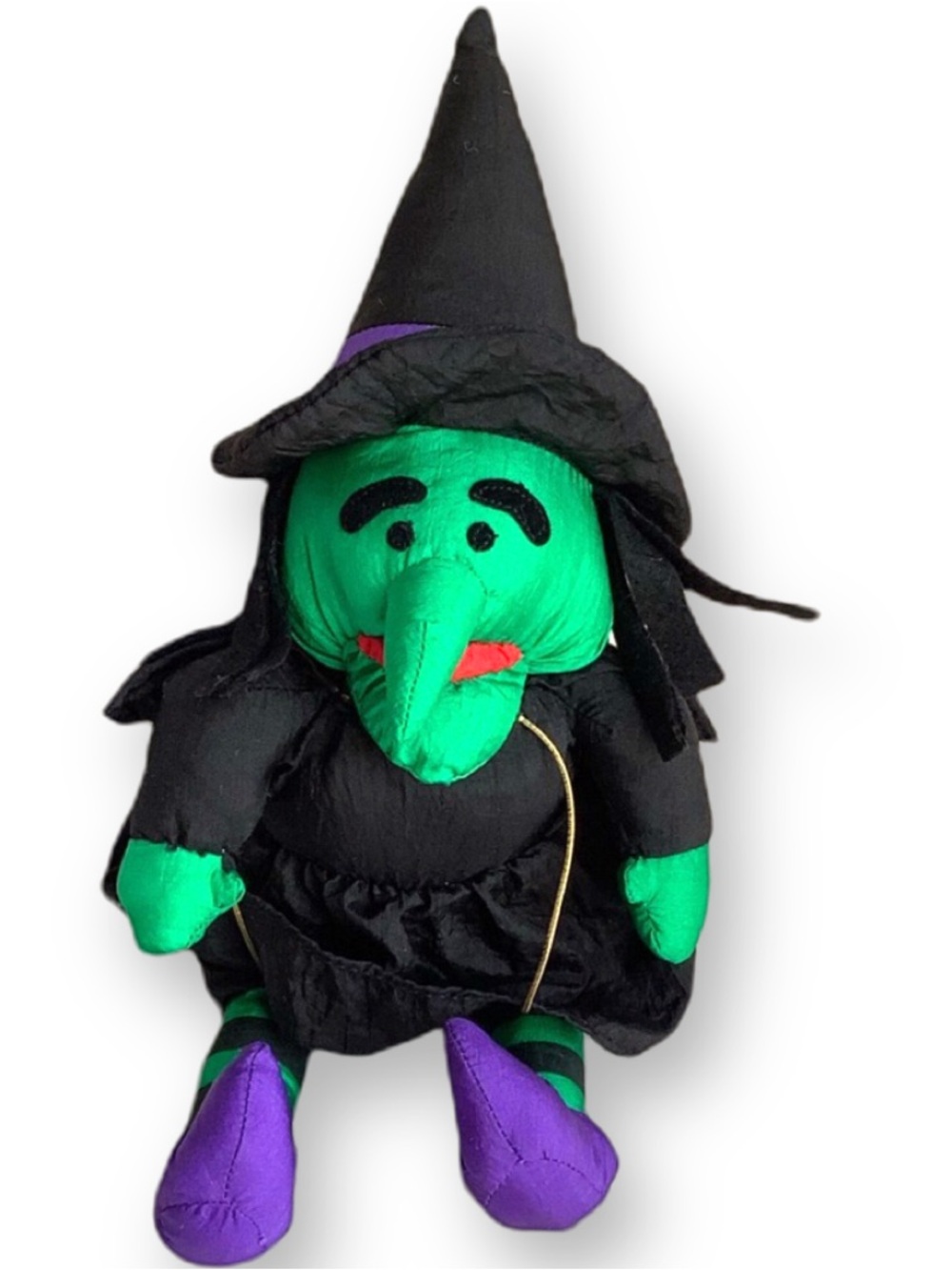 Cute Witch Plush 9in Halloween Plush Green Face Purple Shoes 🧙🏼♀️